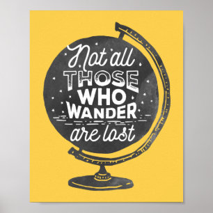 Poster Not All Those Who Wander Are Lost   Retro Travel