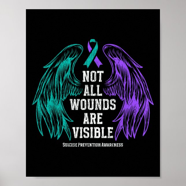 Poster Not All Wounds Are Visible Suicide Prevention Awar (Frente)
