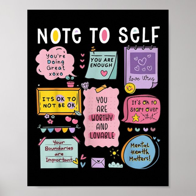 Poster Nota Para Si Mesmo Psicólogo Conscientização Sobre (Frente)