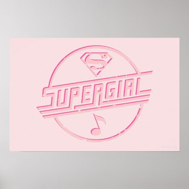 Póster Nota sobre Música Rosa Supergirl (Frente)