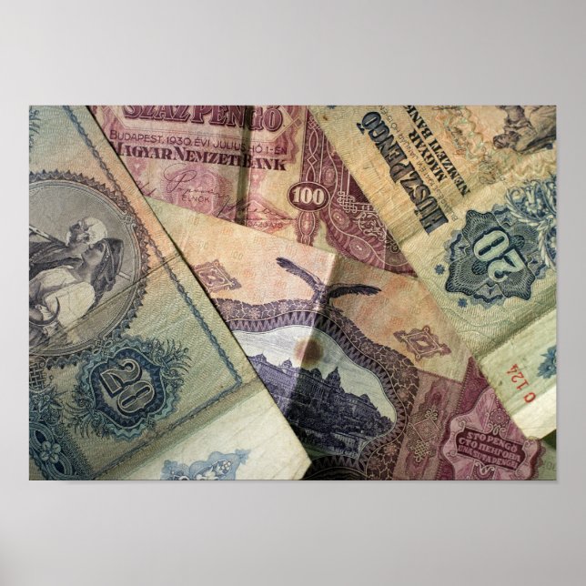 Póster Notas de Banco Vintage (Frente)