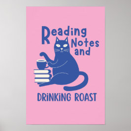 Poster Notas de Leitura e Café Torrado Engraçado 