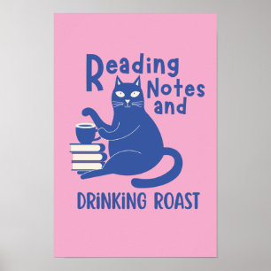 Poster Notas de Leitura e Café Torrado Engraçado 