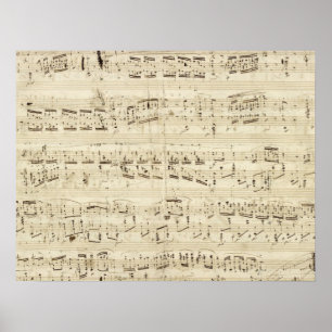 Poster Notas de música antigas - Chopin Music Sheet