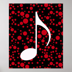 Póster notas e pontos de música