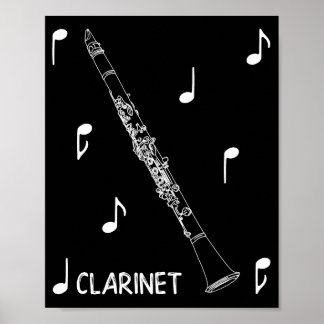 Poster Notas Musicais Clarinet