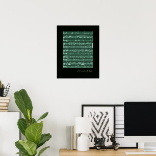 Póster notas musicais paredes decorativas