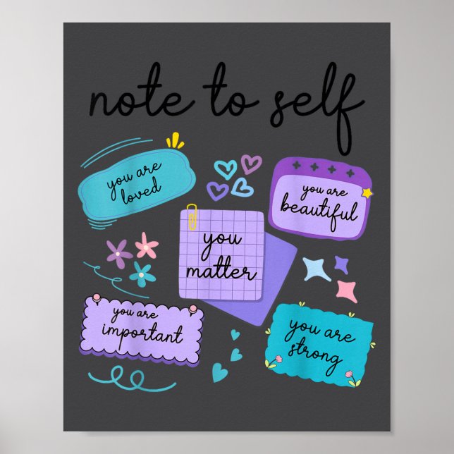 Poster Note To Self You Suicide Prevention Awareness  (Frente)