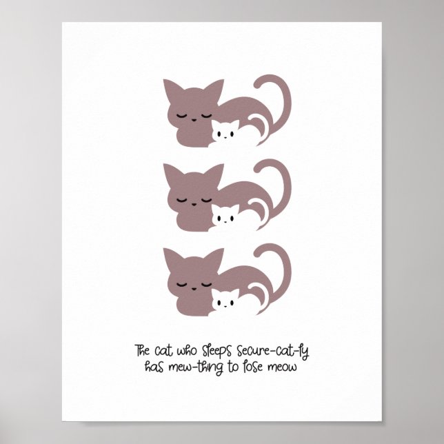 Poster Notepad de Gato Dormindo Engraçado e Arte I (Frente)