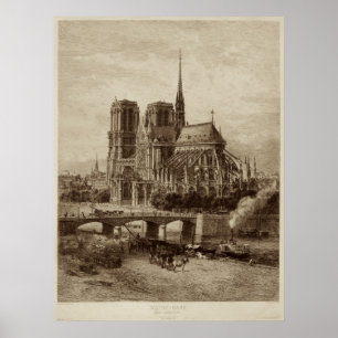 Poster Notre-Dame - Cathédrale catedral Paris -