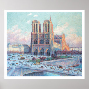 Poster Notre Dame de Paris das viagens vintage