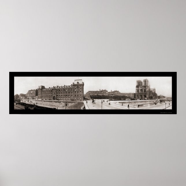 Poster Notre Dame em Paris Foto 1909 (Frente)