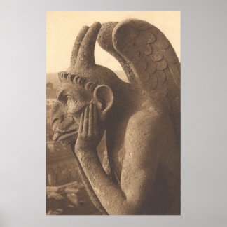 Poster Notre Dame Gargoyle Chimera