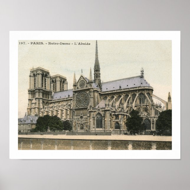 Poster Notre Dame, Paris Vintage (Frente)