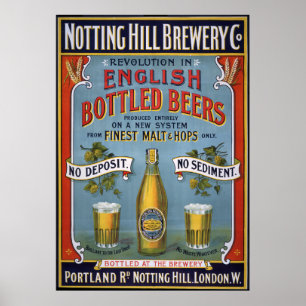 Póster Notting Hill Brewery Co, 1899