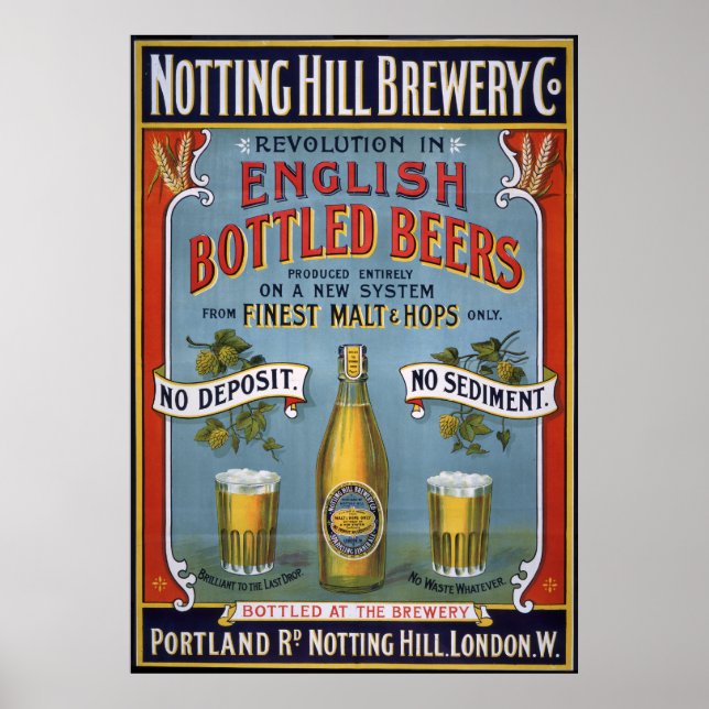 Póster Notting Hill Brewery Co, 1899 (Frente)