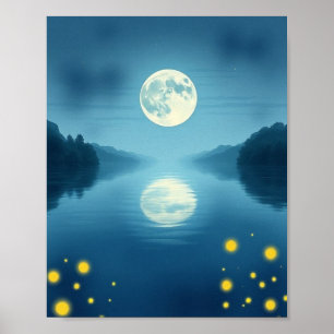 Poster Noturno Encantado: Uma Visão Hiper-Realista