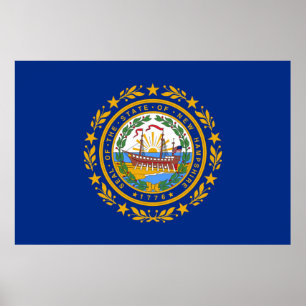 Poster Nova bandeira do Estado de Hampshire
