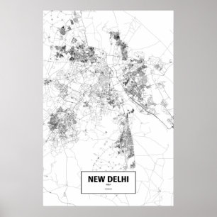Póster Nova Deli, India (preto no branco)