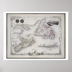 Póster Nova Escócia e Terra Nova, de uma Série de Trabalh