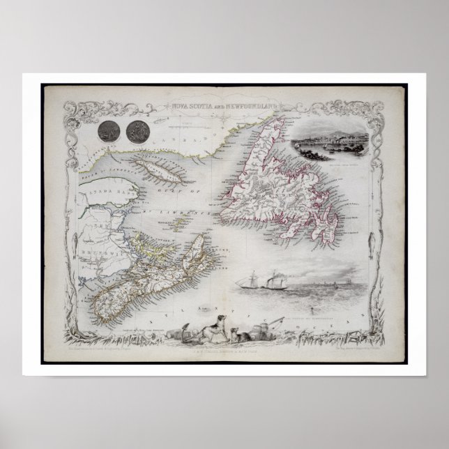 Póster Nova Escócia e Terra Nova, de uma Série de Trabalh (Frente)