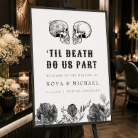 NOVA Floral Gótico Caveira Até a Morte Casamento B
