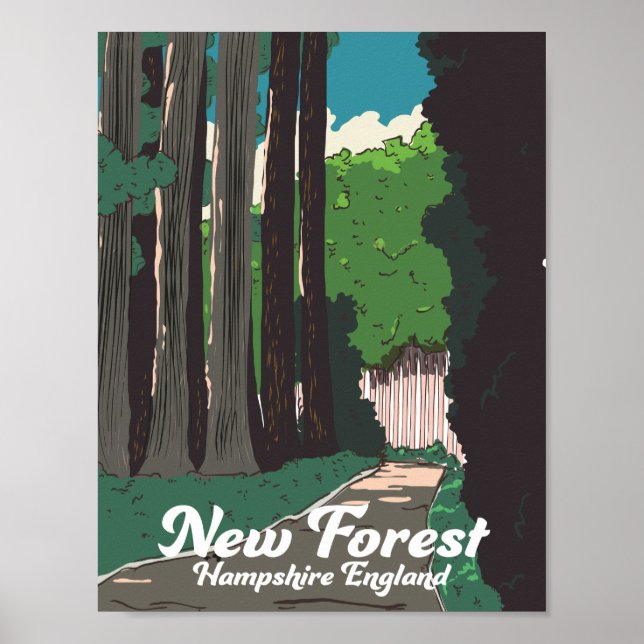 Poster Nova floresta Hampshire Inglaterra (Frente)