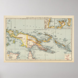Póster Nova Guiné, arquipélago do Papuan