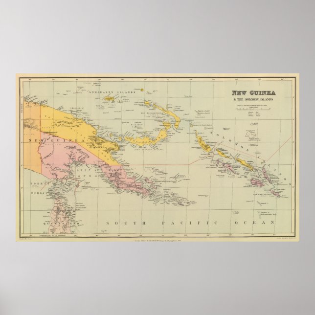 Póster Nova Guiné e Ilhas Salomão (Frente)