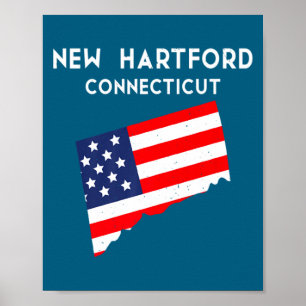 Poster Nova Hartford Connecticut EUA Estado América Viage