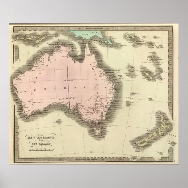 Póster Nova Holanda e Nova Zelândia (Frente)