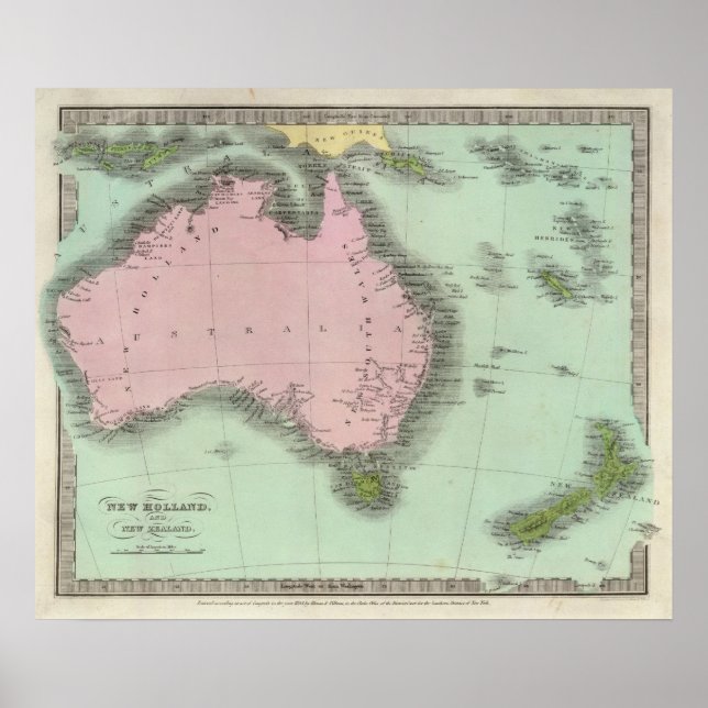 Póster Nova Holanda E Nova Zelândia (Frente)