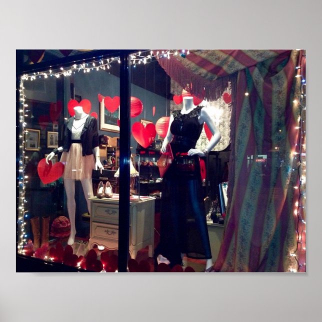 Póster Nova Iorque Boutique Dia de os namorados da janela (Frente)
