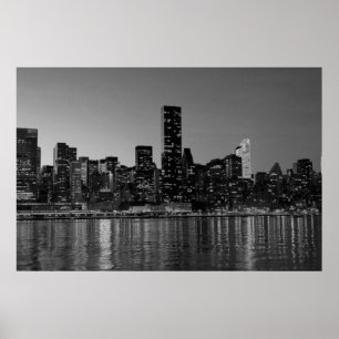 Poster Nova Iorque Branco Preto Panorâmico