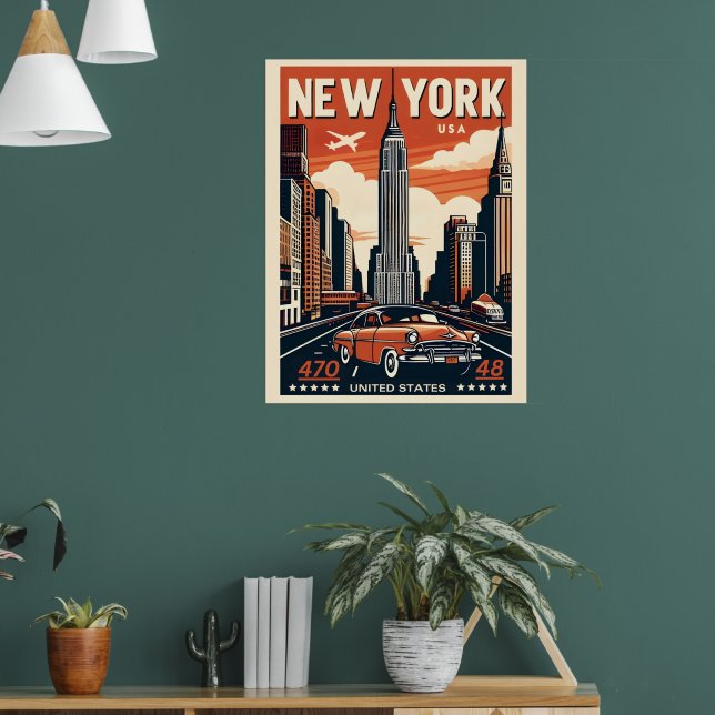 Poster Nova Iorque brooklyn bridge Vintage clássico (Sala de Estar 1)