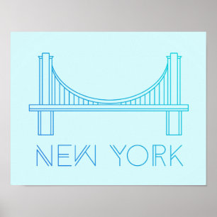 Póster Nova Iorque da ponte de Brooklyn  