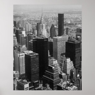 Póster Nova Iorque de Manhattan com edifício Chrysler