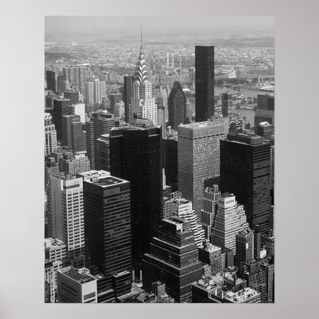 Póster Nova Iorque de Manhattan com edifício Chrysler (Frente)
