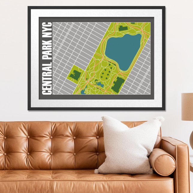 Poster Nova Iorque de Mapa do Parque Central Moderno (Criador carregado)