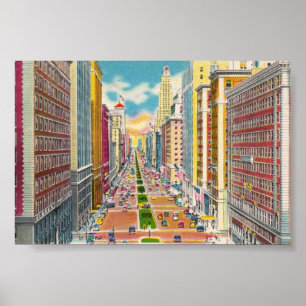 Poster Nova Iorque do vintage, EUA -