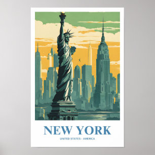 Poster Nova Iorque Nostalgic Viagem