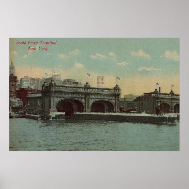 Póster Nova Iorque, NY - South Ferry Terminal Building (Frente)