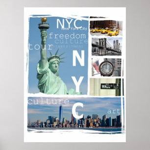 Poster Nova Iorque Nyc Manhattan Liberty Statue Ny