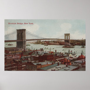 Póster Nova Iorque, NYView da ponte de Brooklyn