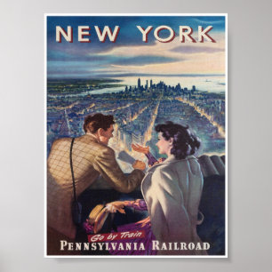 Poster Nova Iorque Romance Viagens vintage