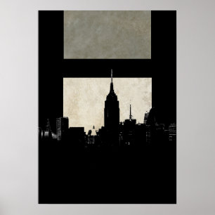 Póster Nova Iorque Silhouette Pop Art