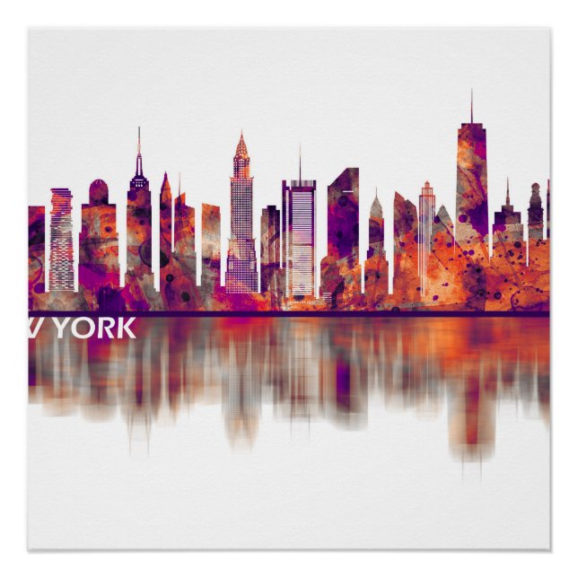 Póster Nova Iorque Skyline (Frente)