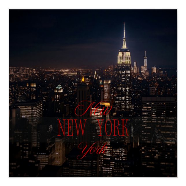 Póster Nova Iorque Skyline Poster - Impressora a Wall Art (Frente)