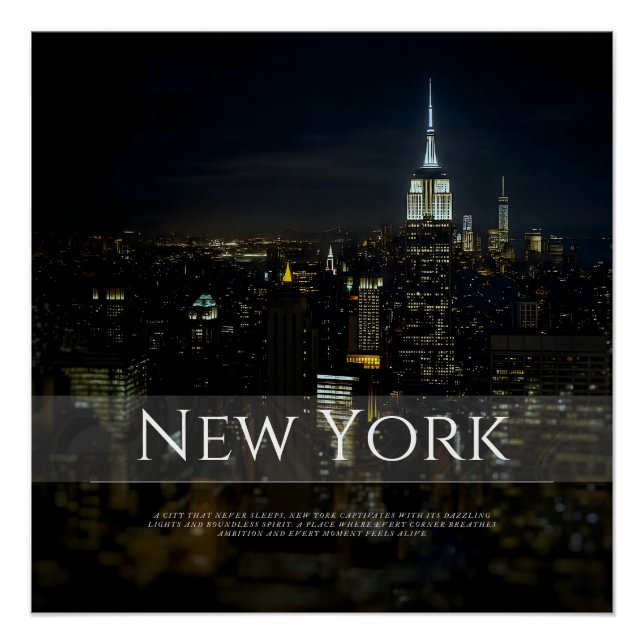 Póster Nova Iorque Skyline Poster - Impressora a Wall Art (Frente)