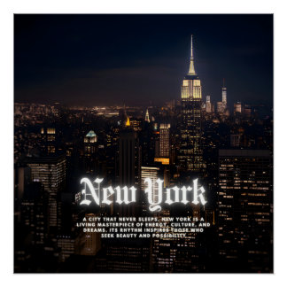 Póster Nova Iorque Skyline Poster Modelo